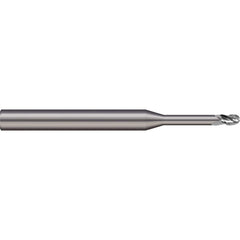 Micro 100 - Ball End Mills; Mill Diameter (mm): 2.00 ; Mill Diameter (Decimal Inch): 0.0787 ; Number of Flutes: 2 ; Length of Cut (mm): 2.5000 ; Length of Cut (Decimal Inch): 0.0984 ; Material: Solid Carbide - Exact Industrial Supply