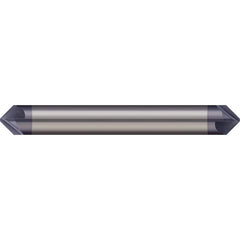Micro 100 - 1/4" Diam 60°/120° 6-Flute Double End Solid Carbide Chamfer Mill - Exact Industrial Supply