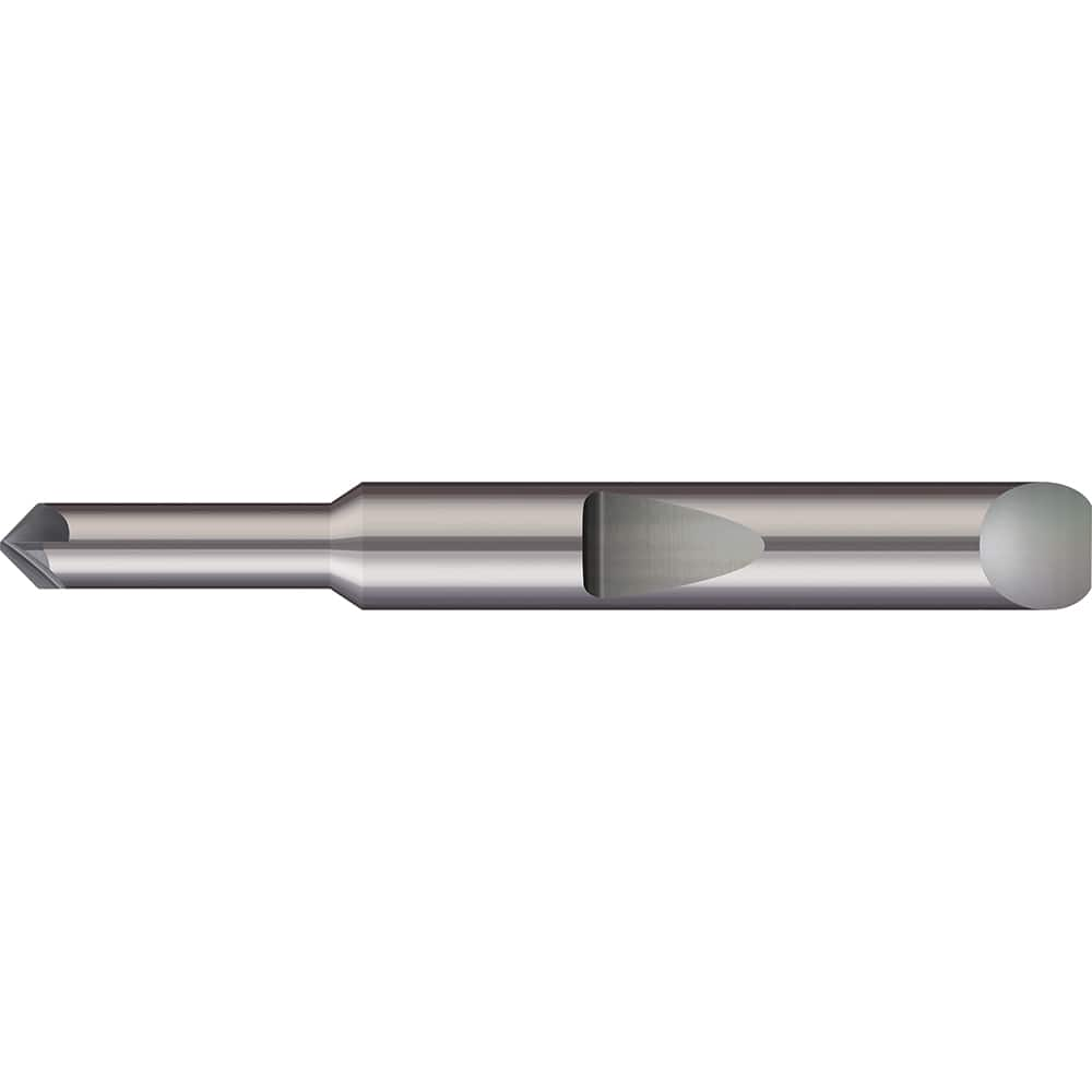 Micro 100 - 3/16" Diam 90°/90° 3-Flute Single End Solid Carbide Chamfer Mill - Exact Industrial Supply