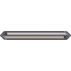 Micro 100 - 5/16" Diam 60°/120° 6-Flute Double End Solid Carbide Chamfer Mill - Exact Industrial Supply