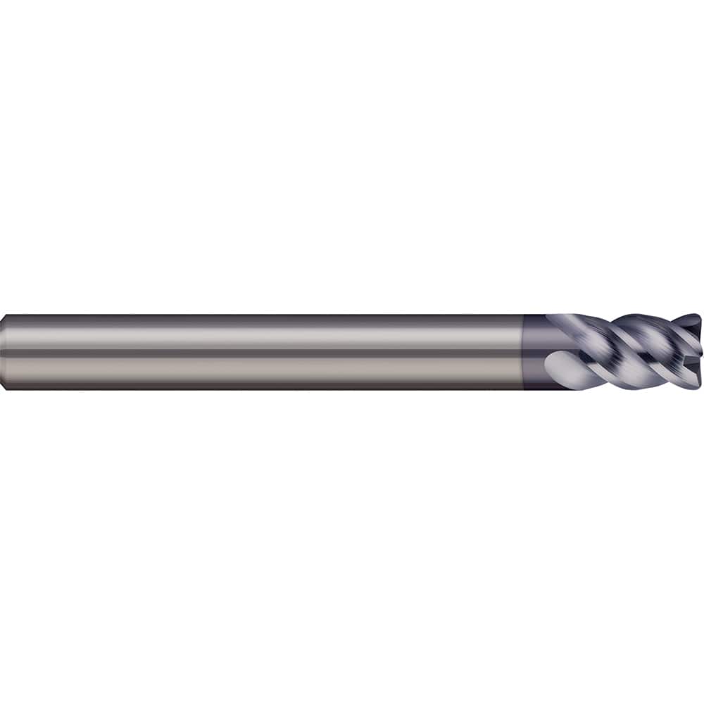 Corner Radius End Mill: 0.315″ Dia, 0.748″ LOC, 4 Flutes, Solid Carbide 45 ° Helix, AlTiN Coated, Corner Radius End