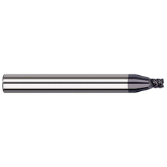 Corner Radius End Mill: 1/8″ Dia, 3/16″ LOC, 0.005″ Radius, 7 Flutes, Solid Carbide 1-1/2″ OAL, 1/8″ Shank Dia, 41 ° Helix, AlTiN Coated, Corner Radius End