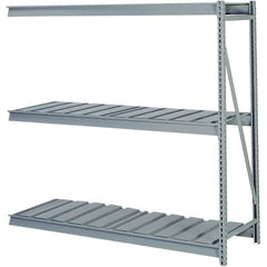 Lyon - 4 Shelf Add-On Ribbed Steel Shelving - 10,000 Lb Capacity, 96" Wide x 96" High x 48" Deep, Dove Gray - Americas Industrial Supply