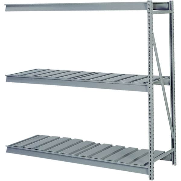 Lyon - 4 Shelf Add-On Ribbed Steel Shelving - 10,000 Lb Capacity, 96" Wide x 96" High x 24" Deep, Dove Gray - Americas Industrial Supply