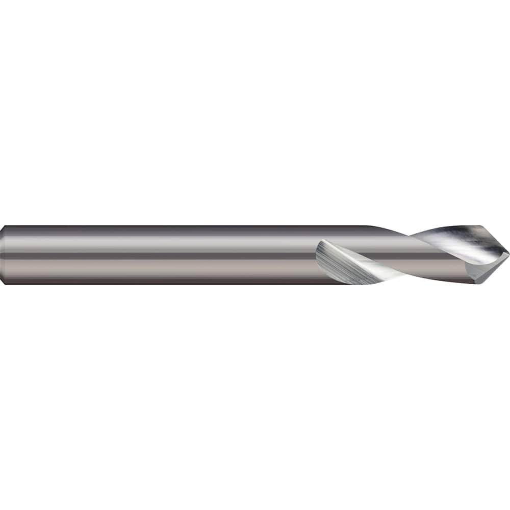 Micro 100 - 1/2" Body Diam, 120°, 2-1/2" OAL, 2-Flute Solid Carbide Spotting Drill - Exact Industrial Supply