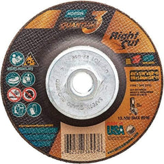 Norton - 36 Grit, 4-1/2" Wheel Diam, 1/16" Wheel Thickness, Type 27 Depressed Center Wheel - Coarse Grade, Ceramic Alumina, Resinoid Bond, 13,580 Max RPM - Americas Industrial Supply
