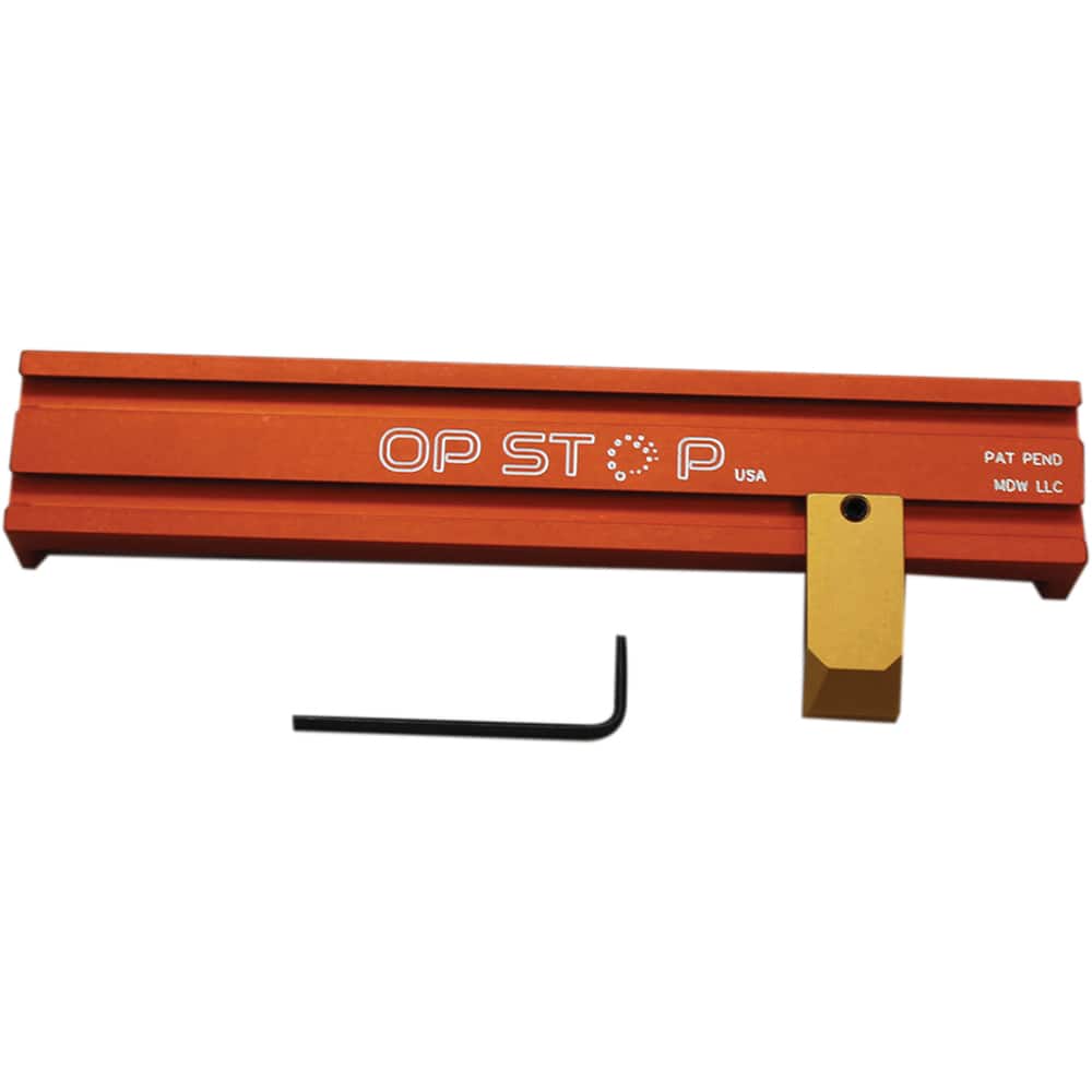 Op Stop - Vise Accessories; Product Type: Vise Part Stop ; Product Compatibility: Fits Most 6 Inch Single Vises And Dual Station Vises With 1-1/4 Spacing ; Number of Pieces: 3.000 ; Material: 6061 Aluminum ; Jaw Width (Inch): 6 ; Product Length (Inch): 6 - Exact Industrial Supply