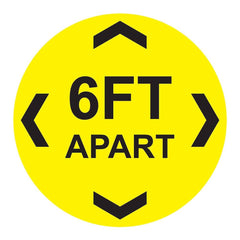 Ability One - Safety Signs; Message Type: Warning & Safety Reminder Signs ; Message or Graphic: 6FT APART ; Sign Header: 6FT APART ; Legend: 6FT APART ; Language: English ; Material: PVC - Exact Industrial Supply