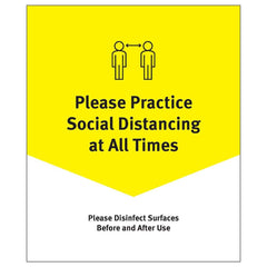 Ability One - Safety Signs; Message Type: Warning & Safety Reminder Signs ; Message or Graphic: Social Distancing Reminder ; Sign Header: Social Distancing Reminder ; Legend: Social Distancing Reminder ; Language: English ; Material: PVC - Exact Industrial Supply