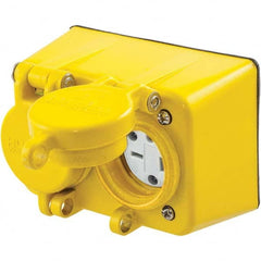 Hubbell Wiring Device-Kellems - 250 VAC 20A NEMA 6-20R Industrial Grade Yellow Straight Blade Duplex Receptacle - Americas Industrial Supply