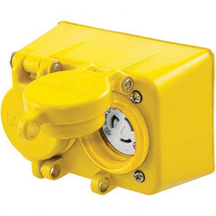 Hubbell Wiring Device-Kellems - 277 VAC 15A NEMA 7-15R Industrial Grade Yellow Straight Blade Duplex Receptacle - Americas Industrial Supply