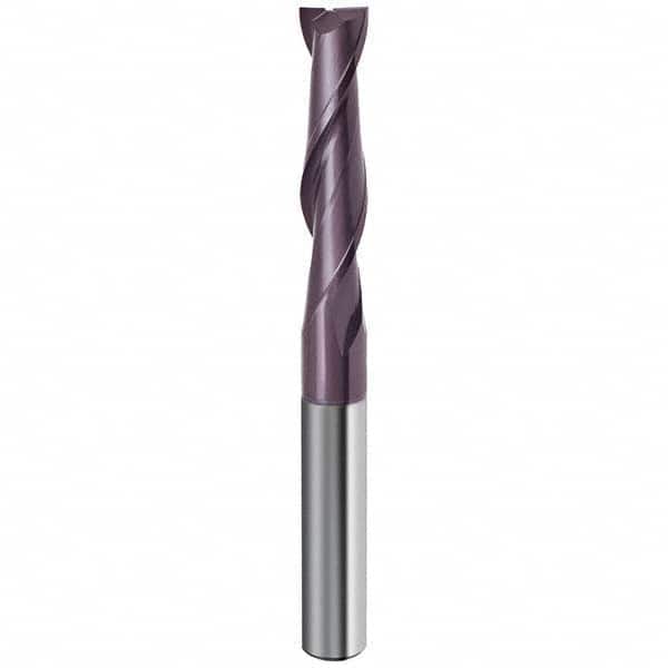 Square End Mill: 5/16'' Dia, 1-1/8'' LOC, 5/16'' Shank Dia, 3'' OAL, 2 Flutes, Solid Carbide Single End, FIREX Finish, Helical Flute, Centercutting, RH Cut, RH Flute, Series 19953