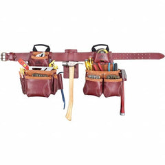 Tool Aprons & Tool Belts; Minimum Waist Size: 29; Maximum Waist Size: 42; Material: Leather; Number of Pockets: 18; Color: Brown; Specific Material: Heavy-Duty Top Grain Leather; Minimum Order Quantity: Leather; Color: Brown; Minimum Waist Size: 29; Mater