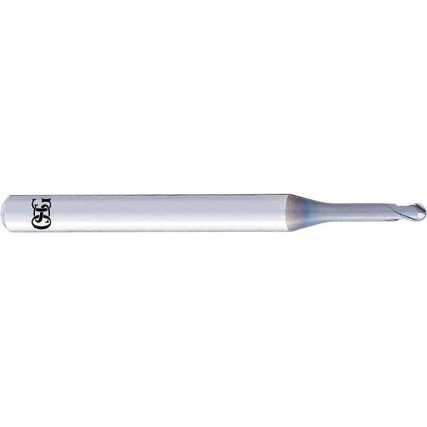 OSG - 1.6mm Diam, 1.3mm LOC, 2 Flute Solid Carbide Ball End Mill - Americas Industrial Supply
