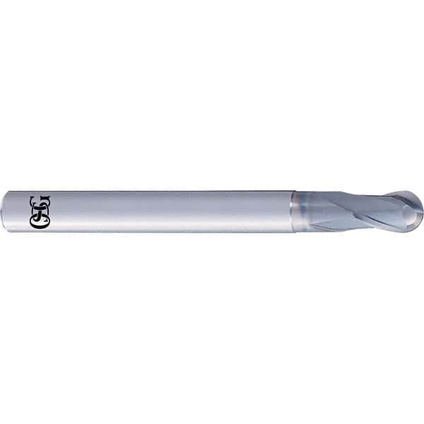 OSG - 4mm Diam, 3.4mm LOC, 2 Flute Solid Carbide Ball End Mill - Americas Industrial Supply