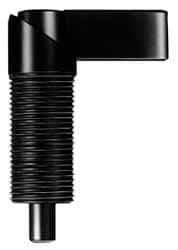 KIPP - M20x1.5, 35mm Thread Length, Straight Cam Action Indexing Plunger - 20mm Body Diam, 35mm Body Length, 50mm Handle Length, 12mm Plunger Projection - Americas Industrial Supply