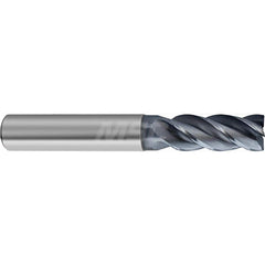 Square End Mill: 1/4'' Dia, 3/4'' LOC, 1/4'' Shank Dia, 2-1/2'' OAL, 4 Flutes, Solid Carbide Single End, AlCrN Finish, Helical Flute, Variable Helix, Centercutting, RH Cut, RH Flute, Series 6484