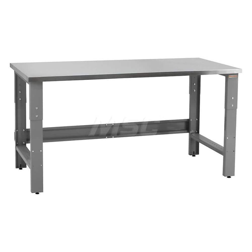 Stationary Work Bench: 48″ Wide, 30″ Deep, 36″ High, Gray 1,200 lb Capacity