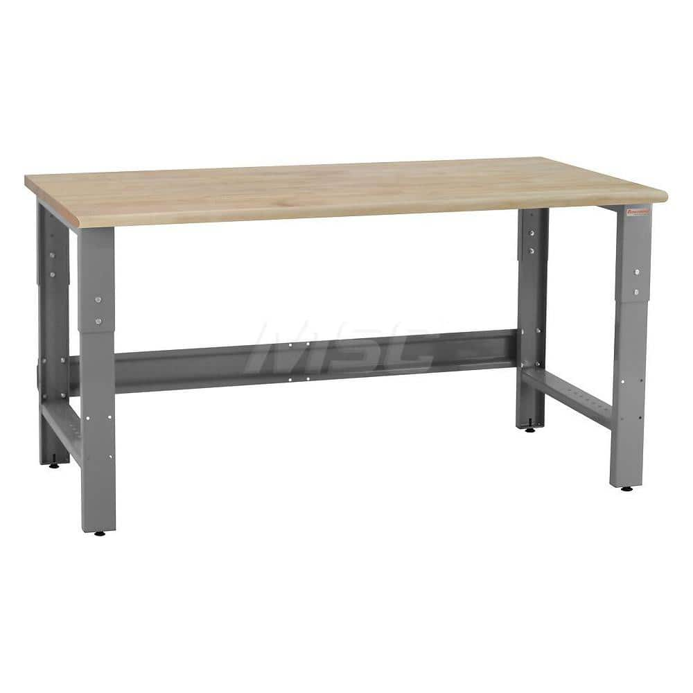 Stationary Work Bench: 48″ Wide, 30″ Deep, 36″ High, Gray 1,200 lb Capacity