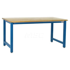 Stationary Work Bench: 72″ Wide, 30″ Deep, 34″ High, Light Blue 6,600 lb Capacity