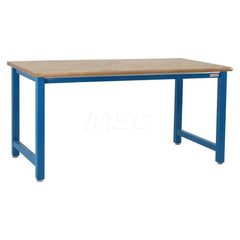 Stationary Work Bench: 60″ Wide, 24″ Deep, 34″ High, Light Blue 6,600 lb Capacity