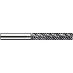 Square End Mill: 1/4'' Dia, 1-3/8'' LOC, 1/4'' Shank Dia, 3'' OAL, 5 Flutes, Solid Carbide Single End, Polychrom Finish, Spiral Flute, 55 ™ Variable Helix, RH Cut, RH Flute, Series E-Cut