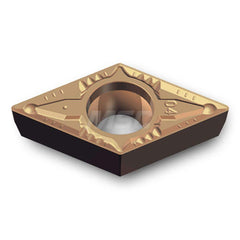 Turning Insert:  DNMG150404EA TT9080,  Solid Carbide AlTiN & TiN Finish,  Neutral,  0.4570″ Long,  3/8″ Inscribed Circle,  0.0080″ Corner Radius,  55.0 &deg N/A Diamond,  Series  DCMT