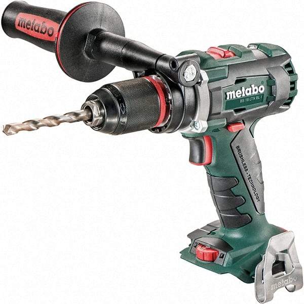 Metabo - 18 Volt 1/2" Chuck Pistol Grip Handle Cordless Drill - 500/1850 RPM, Keyless Chuck, Reversible, Lithium-Ion Batteries Not Included - Americas Industrial Supply