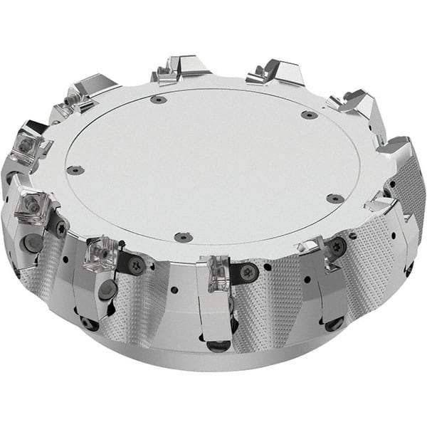 Seco - 8" Cut Diam, 2-1/2" Arbor Hole, 0.315" Max Depth of Cut, 71° Indexable Chamfer & Angle Face Mill - 11 Inserts, SN.. Insert, Right Hand Cut, 11 Flutes, Through Coolant, Series R220.56 - Americas Industrial Supply