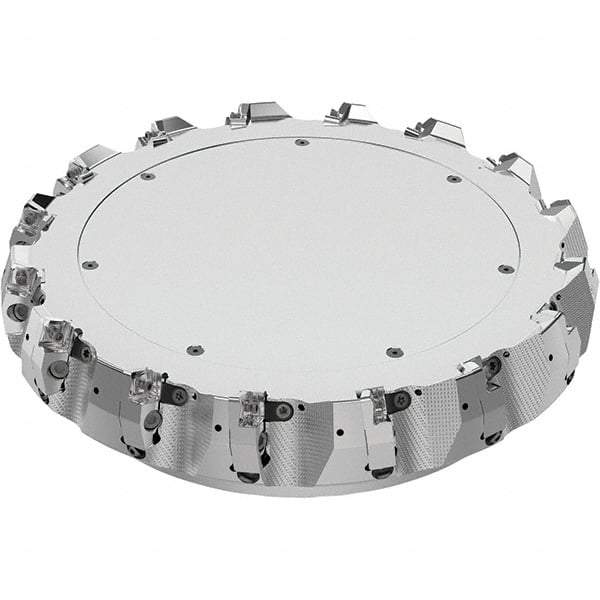 Seco - 12-1/2" Cut Diam, 2-1/2" Arbor Hole, 0.315" Max Depth of Cut, 71° Indexable Chamfer & Angle Face Mill - 16 Inserts, SN.. Insert, Right Hand Cut, 16 Flutes, Through Coolant, Series R220.56 - Americas Industrial Supply