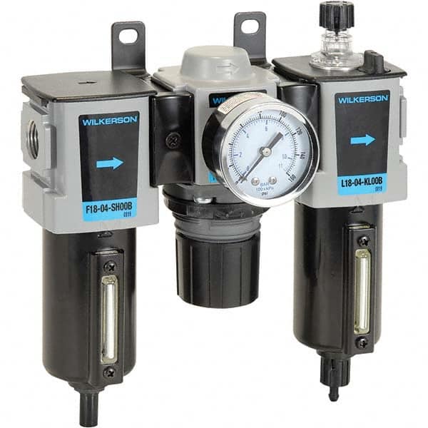 Wilkerson - Filter, Regulator & Lubricator (FRL) Units Configuration: 3 Pc. Filter-Regulator-Lubricator Body Type: Compact - Americas Industrial Supply