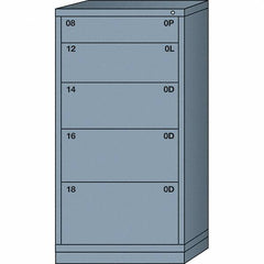 Lyon - 5 Drawer, Standard Eye-Level - Multiple Drawer Access Cabinet - Steel, 30" Wide x 28-1/4" Deep x 59-1/4" High, Dove Gray - Americas Industrial Supply