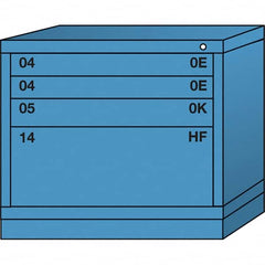 Lyon - 4 Drawer, Standard Desk Height - Multiple Drawer Access Cabinet - Steel, 30" Wide x 28-1/4" Deep x 26-7/8" High, Wedgewood Blue - Americas Industrial Supply