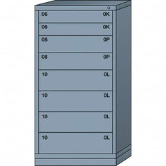 Lyon - 8 Drawer, Standard Eye-Level - Single Drawer Access Cabinet - Steel, 30" Wide x 28-1/4" Deep x 59-1/4" High, Dove Gray - Americas Industrial Supply