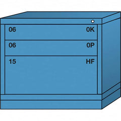 Lyon - 3 Drawer, Standard Desk Height - Single Drawer Access Cabinet - Steel, 30" Wide x 28-1/4" Deep x 26-7/8" High, Wedgewood Blue - Americas Industrial Supply