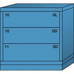 Lyon - 3 Drawer, Standard Table Height - Multiple Drawer Access Cabinet - Steel, 30" Wide x 28-1/4" Deep x 30-1/8" High, Wedgewood Blue - Americas Industrial Supply