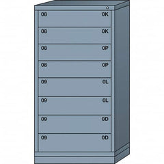 Lyon - 8 Drawer, Standard Eye-Level - Multiple Drawer Access Cabinet - Steel, 30" Wide x 28-1/4" Deep x 59-1/4" High, Dove Gray - Americas Industrial Supply