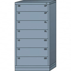 Lyon - 7 Drawer, Standard Eye-Level - Single Drawer Access Cabinet - Steel, 30" Wide x 28-1/4" Deep x 59-1/4" High, Dove Gray - Americas Industrial Supply