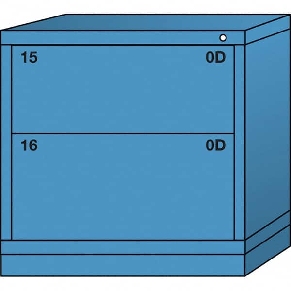 Lyon - 2 Drawer, Standard Table Height - Single Drawer Access Cabinet - Steel, 30" Wide x 28-1/4" Deep x 30-1/8" High, Wedgewood Blue - Americas Industrial Supply