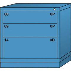 Lyon - 3 Drawer, Standard Table Height - Multiple Drawer Access Cabinet - Steel, 30" Wide x 28-1/4" Deep x 30-1/8" High, Wedgewood Blue - Americas Industrial Supply