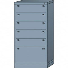 Lyon - 6 Drawer, Standard Eye-Level - Multiple Drawer Access Cabinet - Steel, 30" Wide x 28-1/4" Deep x 59-1/4" High, Dove Gray - Americas Industrial Supply