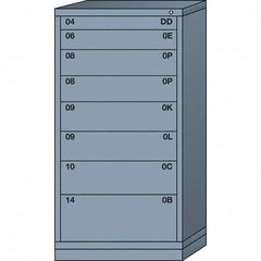 Lyon - 8 Drawer, Standard Eye-Level - Multiple Drawer Access Cabinet - Steel, 30" Wide x 28-1/4" Deep x 59-1/4" High, Dove Gray - Americas Industrial Supply