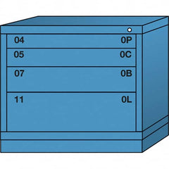 Lyon - 4 Drawer, Standard Desk Height - Multiple Drawer Access Cabinet - Steel, 30" Wide x 28-1/4" Deep x 26-7/8" High, Wedgewood Blue - Americas Industrial Supply