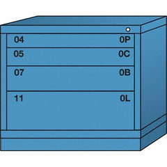 Lyon - 4 Drawer, Standard Desk Height - Single Drawer Access Cabinet - Steel, 30" Wide x 28-1/4" Deep x 26-7/8" High, Wedgewood Blue - Americas Industrial Supply