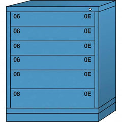Lyon - 6 Drawer, Standard Mid-Range - Single Drawer Access Cabinet - Steel, 30" Wide x 28-1/4" Deep x 37-15/79" High, Wedgewood Blue - Americas Industrial Supply