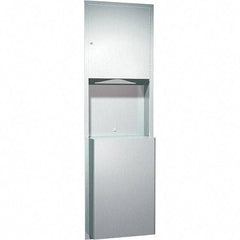 ASI-American Specialties, Inc. - Manual, Stainless Steel Paper Towel Dispenser with Receptacle - 600 C-Fold or 800 Multi-Fold, Silver - Americas Industrial Supply