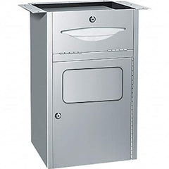 ASI-American Specialties, Inc. - Manual, Stainless Steel Paper Towel Dispenser with Receptacle - 300 C-Fold or 475 Multi-Fold, Silver - Americas Industrial Supply