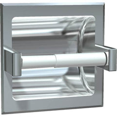 ASI-American Specialties, Inc. - Standard Single Roll Stainless Steel Toilet Tissue Dispenser - 6-5/16" Wide x 6-5/16" High x 6-5/16" Deep, Silver - Americas Industrial Supply