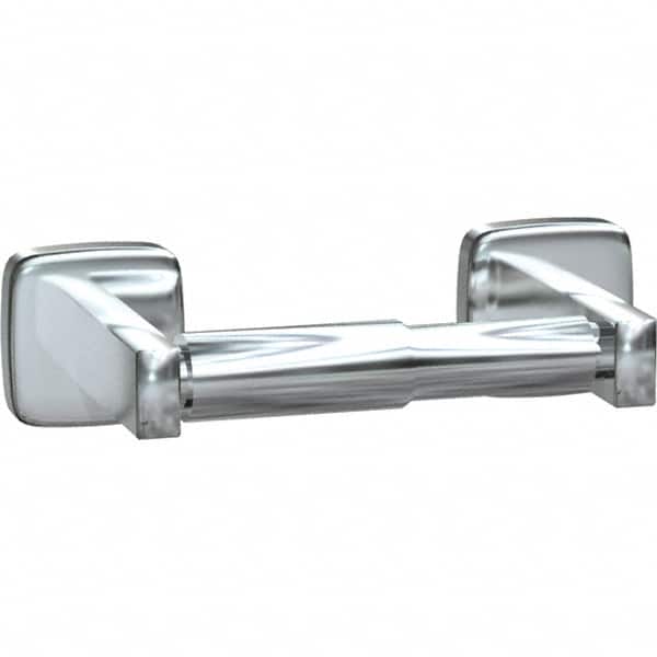 ASI-American Specialties, Inc. - Standard Double Roll Stainless Steel Toilet Tissue Dispenser - 13-1/2" Wide x 2" High x 3-7/8" Deep, Silver - Americas Industrial Supply
