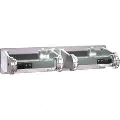 ASI-American Specialties, Inc. - Standard Double Roll Stainless Steel Toilet Tissue Dispenser - 12-3/8" Wide x 2-3/4" High x 4-1/4" Deep, Silver - Americas Industrial Supply